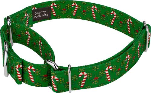 Show full view: Country Brook Design Candy Cane Christmas Martingale Dog Collar, Large slide 6 of 8