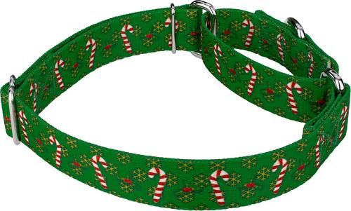 Show full view: Country Brook Design Candy Cane Christmas Martingale Dog Collar, Large slide 7 of 8