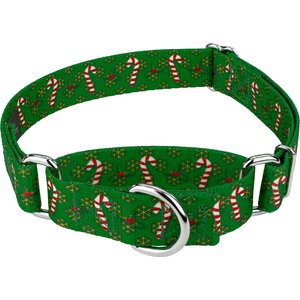 Country Brook Design Candy Cane Christmas Martingale Dog Collar, Large
