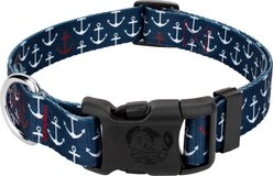 Country Brook Design Deluxe Anchors Away Dog Collar, Blue, XX-Small