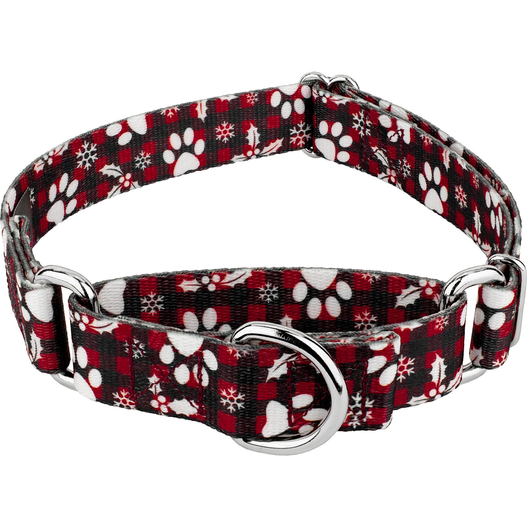 Country Brook Design Christmas Plaid Martingale Dog Collar, XX-Small