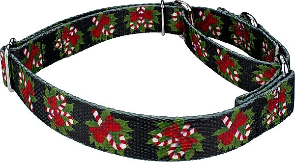 Show full view: Country Brook Design Black Candy Cane Martingale Dog Collar, Small slide 4 of 5
