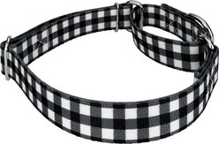 Country Brook Design Black & White Buffalo Plaid Martingale Dog Collar, Large slide 2 of 6
