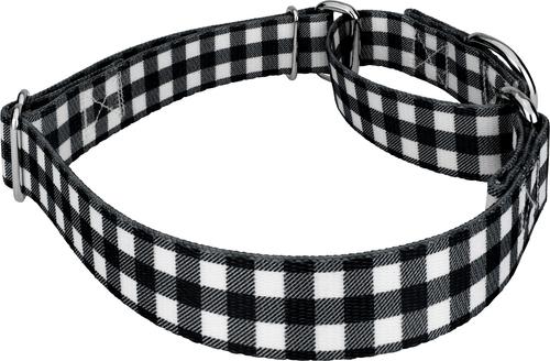 Show full view: Country Brook Design Black & White Buffalo Plaid Martingale Dog Collar, Medium slide 6 of 7