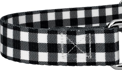 Show full view: Country Brook Design Black & White Buffalo Plaid Martingale Dog Collar, Medium slide 7 of 7