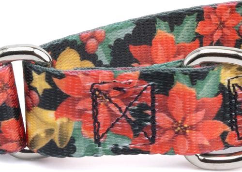 Show full view: Country Brook Design Christmas Poinsettias Martingale Dog Collar, Large slide 7 of 7