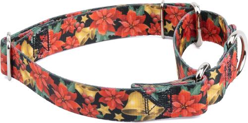 Show full view: Country Brook Design Christmas Poinsettias Martingale Dog Collar, Large slide 6 of 7