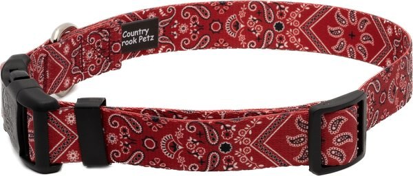 Up Country Red Bandana Dog Collar, Red & Black