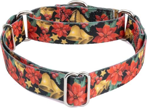 Show full view: Country Brook Design Christmas Poinsettias Martingale Dog Collar, Large slide 5 of 7