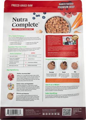 Show full view: Ultimate Pet Nutrition Nutra Complete Premium Beef Freeze-Dried Raw Dog Food, 48-oz bag slide 6 of 10
