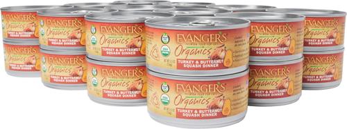 Show full view: Evanger's Organics Turkey & Butternut Squash Dinner Canned Cat Food, 5.5-oz, case of 24 slide 4 of 8