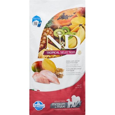 Farmina Farmina N&D Tropical Selection Chicken Adult Medium & Maxi Dry Dog Food, 22 -lb bag