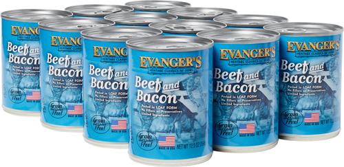Show full view: Evanger's Classic Recipes Beef & Bacon Grain-Free Canned Dog Food, 12.5-oz, case of 12 slide 5 of 7