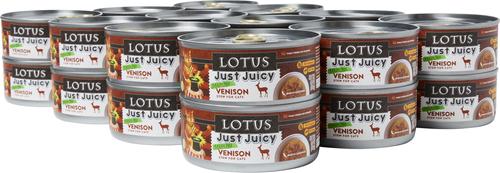 Show full view: Lotus Just Juicy Venison Stew Grain-Free Canned Cat Food, 5.3-oz, case of 24 slide 3 of 6