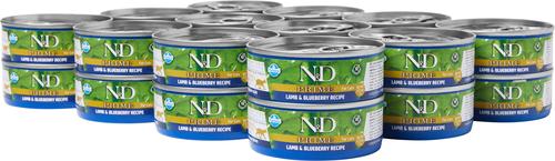Show full view: Farmina N&D Prime Lamb & Blueberry Grain-Free Wet Cat Food, 2.46-oz can, case of 24 slide 4 of 6