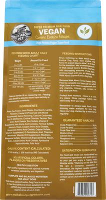 Show full view: Walk About Canine Exotics Vegan Recipe Grain-Free Dry Dog Food, 7-lb bag slide 3 of 5