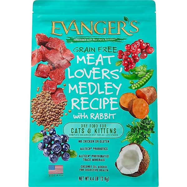 Evanger's Grain-Free Meat Lover's Medley with Rabbit Dry Cat Food
