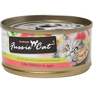 Fussie Cat Premium Tuna Formula in Aspic Grain-Free Canned Cat Food, 2.82-oz can, case of 24