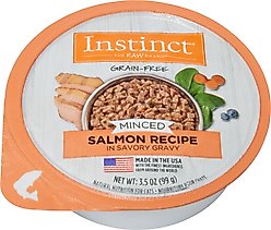 Instinct Minced Real Salmon Recipe in Savory Gravy Grain-Free Minced Wet Cat Food, 3.5-oz cup, case of 12