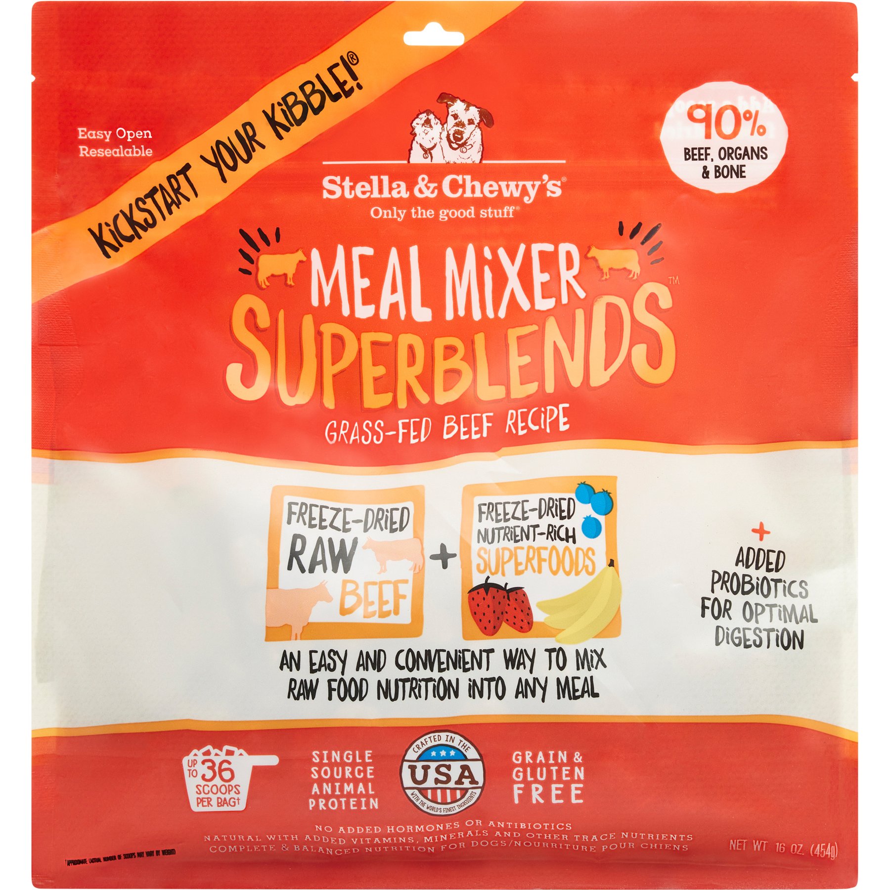 Stella & Chewy's SuperBlends Beef Mixers Freeze-Dried Dog Food, 16-oz