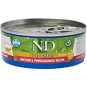 Farmina N&D Prime Chicken & Pomegranate Grain-Free Wet Cat Food, 2.46-oz can, case of 24