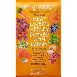 Evanger's Meat Lover's Medley with Rabbit Grain-Free Dry Dog Food, 30-lb bag