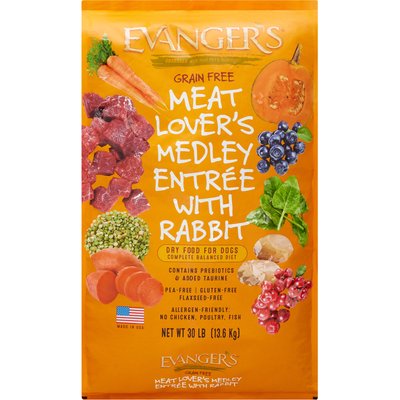Evanger's Evanger's Meat Lover's Medley with Rabbit Grain-Free Dry Dog Food, 30-lb bag
