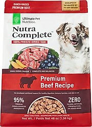 Ultimate Pet Nutrition Nutra Complete Premium Beef Freeze-Dried Raw Dog Food, 48-oz bag slide 1 of 6