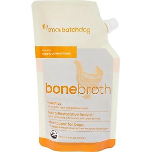 Smallbatch Pets Organic Shelf Stable Adult Chicken Bone Broth Grain-Free Liquid Wet Dog Food Topper, 16-fl oz bottle