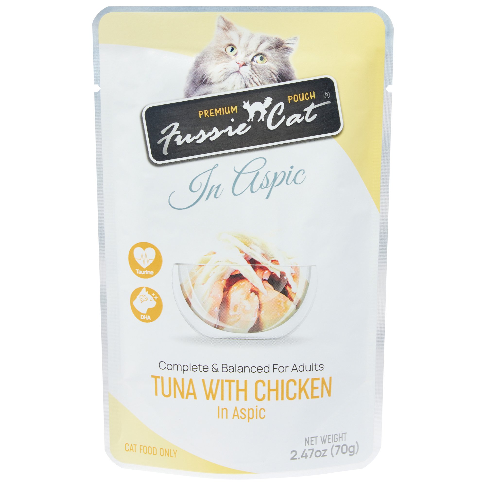 Fussie Cat Premium Tuna With Chicken In Aspic Wet Cat Food, 2.47-oz Pouch, Case Of 12