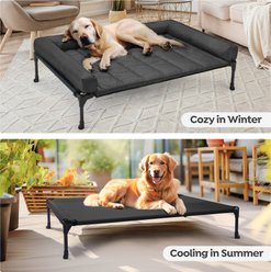 Veehoo Elevated Dog Bed with Bolster Mat, Black, Large slide 2 of 7