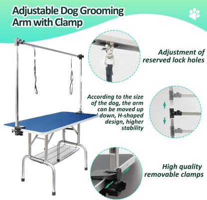 Show full view: LovMor Foldable Retractable Bath Dog & Cat Grooming Table, Blue, 36-in slide 6 of 9