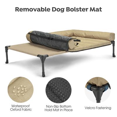 Show full view: Veehoo Elevated Dog Bed with Bolster Mat, Beige, Medium slide 4 of 10