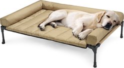 Veehoo Elevated Dog Bed with Bolster Mat, Beige, Large