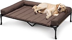 Veehoo Elevated Dog Bed with Bolster Mat, Brown, X-Large