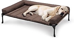 Veehoo Elevated Dog Bed with Bolster Mat, Brown, Large