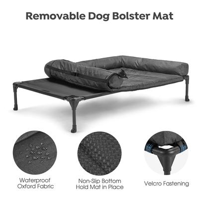 Show full view: Veehoo Elevated Dog Bed with Bolster Mat, Black, Large slide 4 of 9