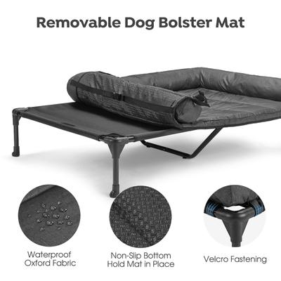 Show full view: Veehoo Elevated Dog Bed with Bolster Mat, Black, XX-Large slide 3 of 10