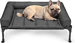 Veehoo Elevated Dog Bed with Bolster Mat, Black, Medium