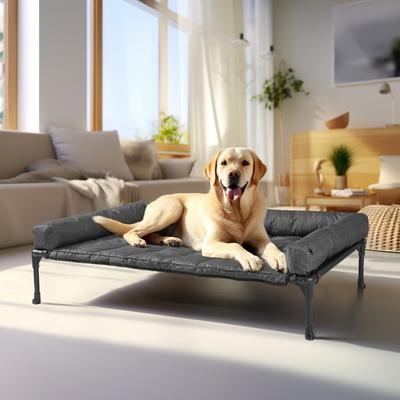 Show full view: Veehoo Elevated Dog Bed with Bolster Mat, Black, Large slide 5 of 9