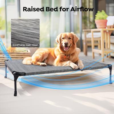 Show full view: Veehoo Elevated Dog Bed with Bolster Mat, Black Sliver, X-Large slide 6 of 9