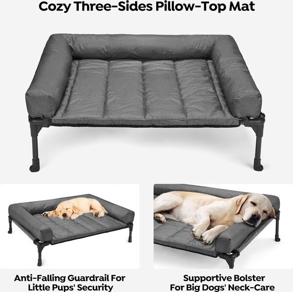 Illustration of Elevated Cozy Feather Bolster Dog Bed