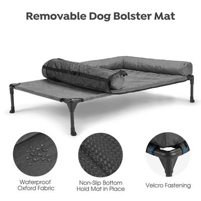 Show full view: Veehoo Elevated Dog Bed with Bolster Mat, Black Sliver, X-Large slide 4 of 9