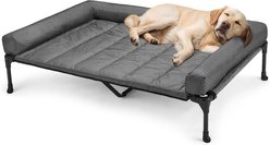 Veehoo Elevated Dog Bed with Bolster Mat, Black Sliver, X-Large