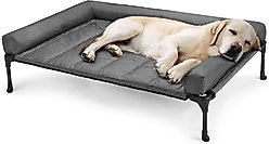 Veehoo Elevated Dog Bed with Bolster Mat, Black Sliver, Large