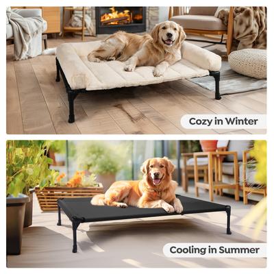 Show full view: Veehoo Elevated Dog Bed with Cozy Pillow, Black, XX-Large slide 7 of 9
