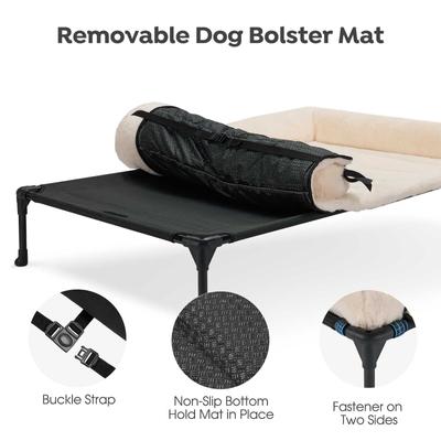 Show full view: Veehoo Elevated Dog Bed with Cozy Pillow, Black, Large slide 4 of 8