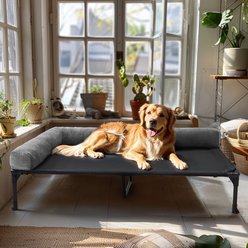 Veehoo L-shaped Bolster Dog Bed, Black, XX-Large slide 2 of 6