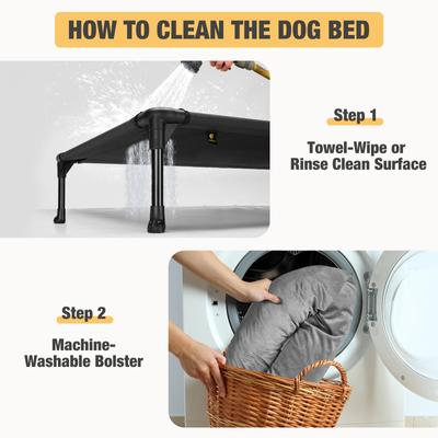 Show full view: Veehoo L-shaped Bolster Dog Bed, Black, Large slide 4 of 8