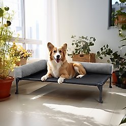 Veehoo L-shaped Bolster Dog Bed, Black, Medium slide 2 of 6